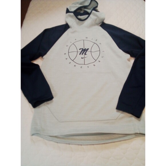 Men's Nike Ole Miss Basketball Hoodie Sweatshirt Size Small Gray / Blue - Picture 14 of 14